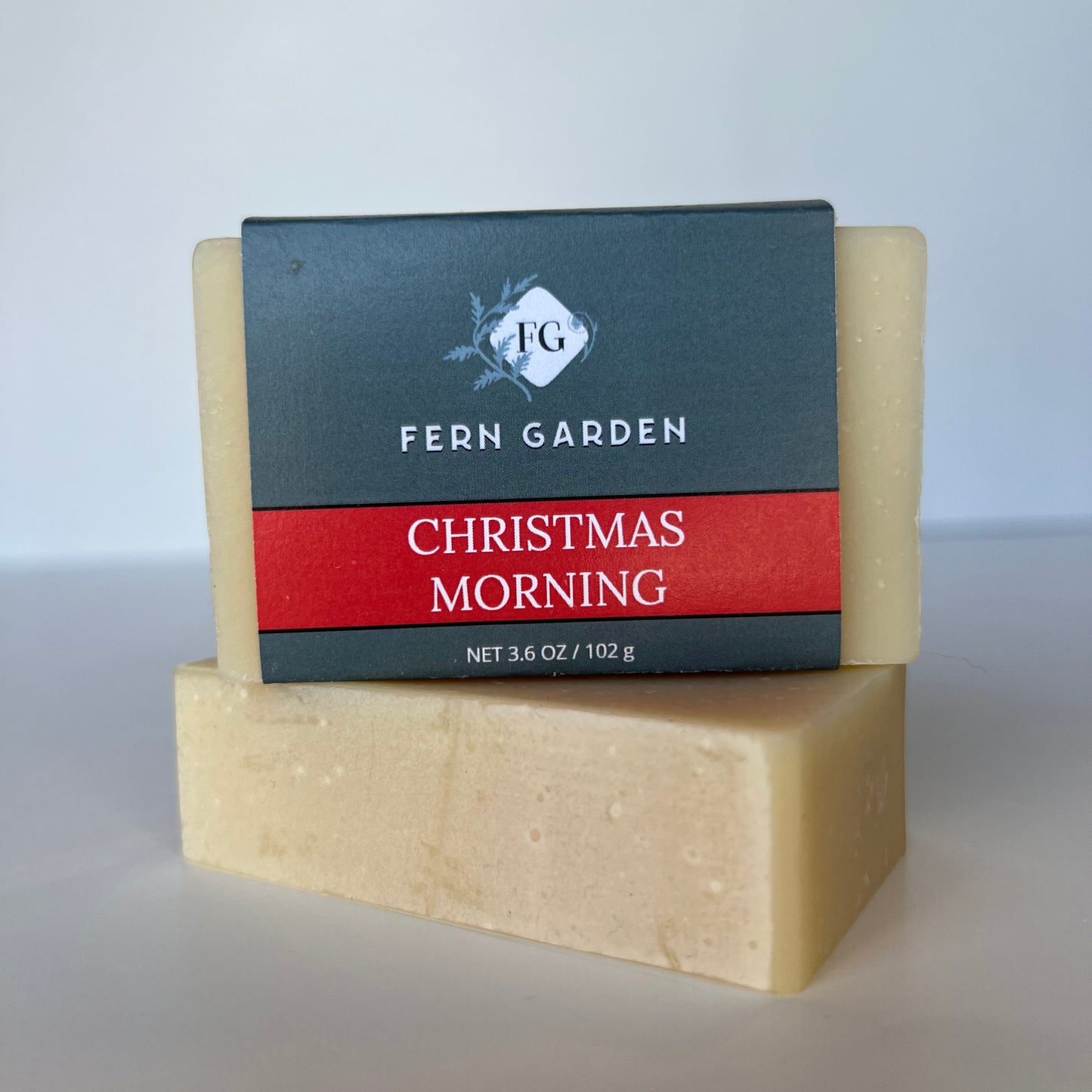 Christmas Morning natural handmade bar soap with festive holiday aromatherapy scent