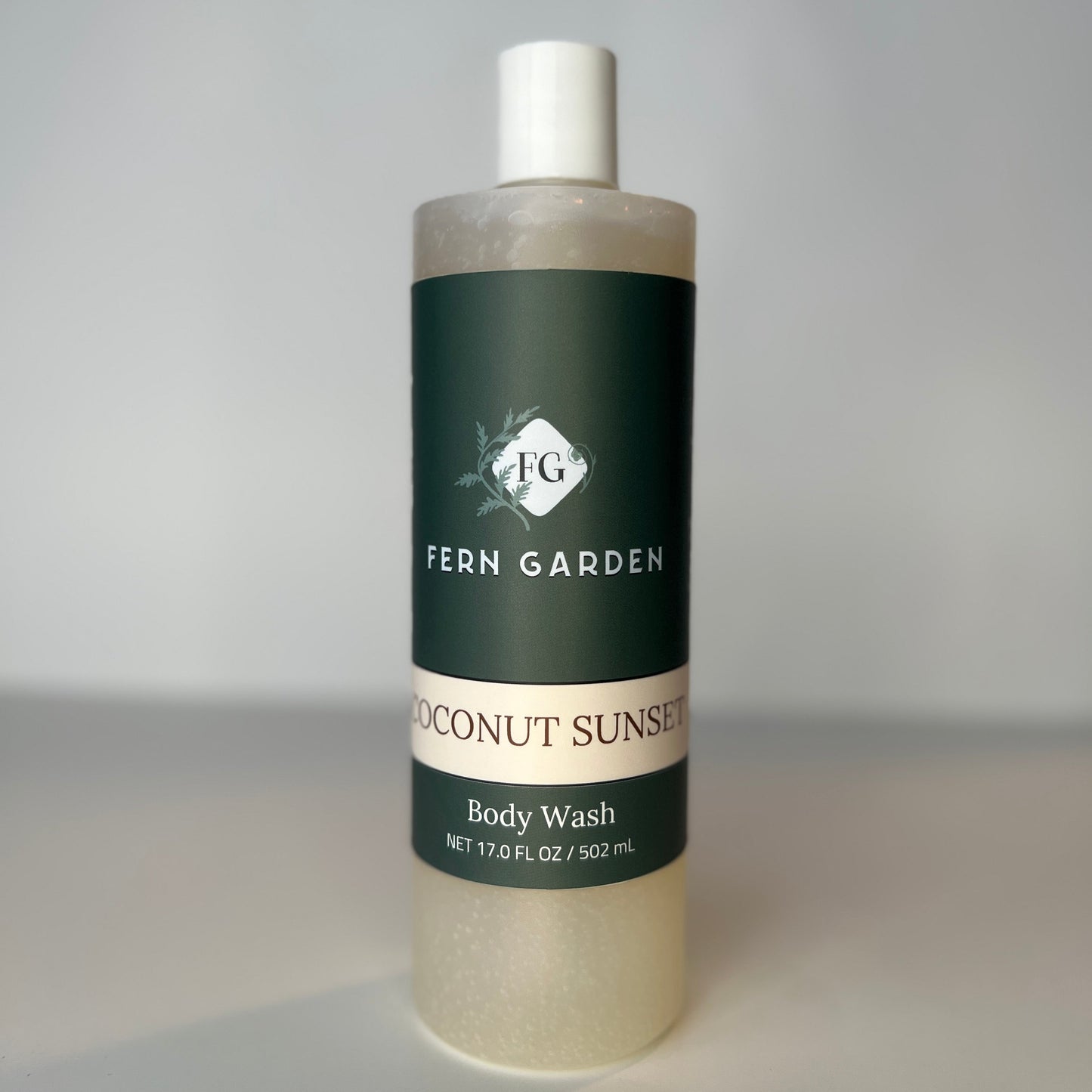 Coconut Sunset natural handmade body wash with tropical mandarin and tiare scent