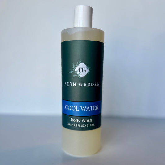 Cool Water natural handmade body wash with refreshing aquatic aromatherapy scent