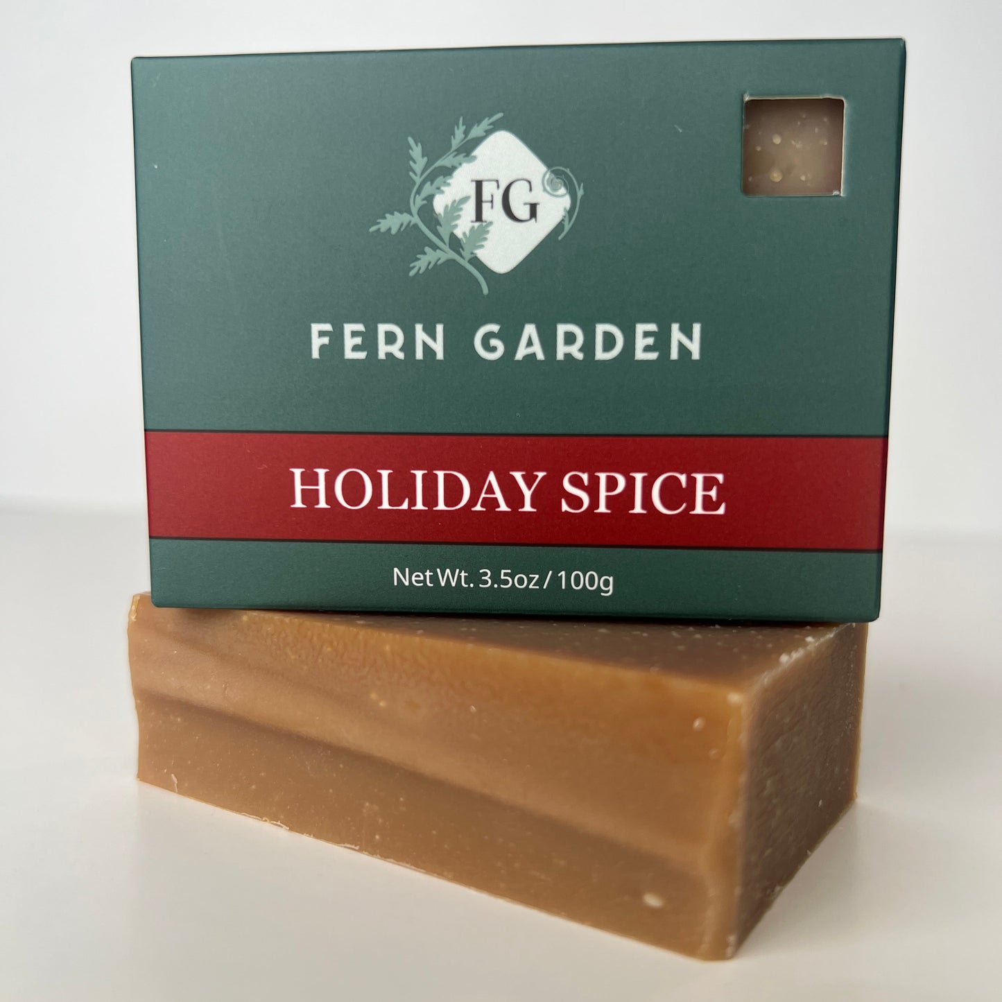 Holiday Spice natural handmade bar soap with eucalyptus pine cinnamon and clove scent