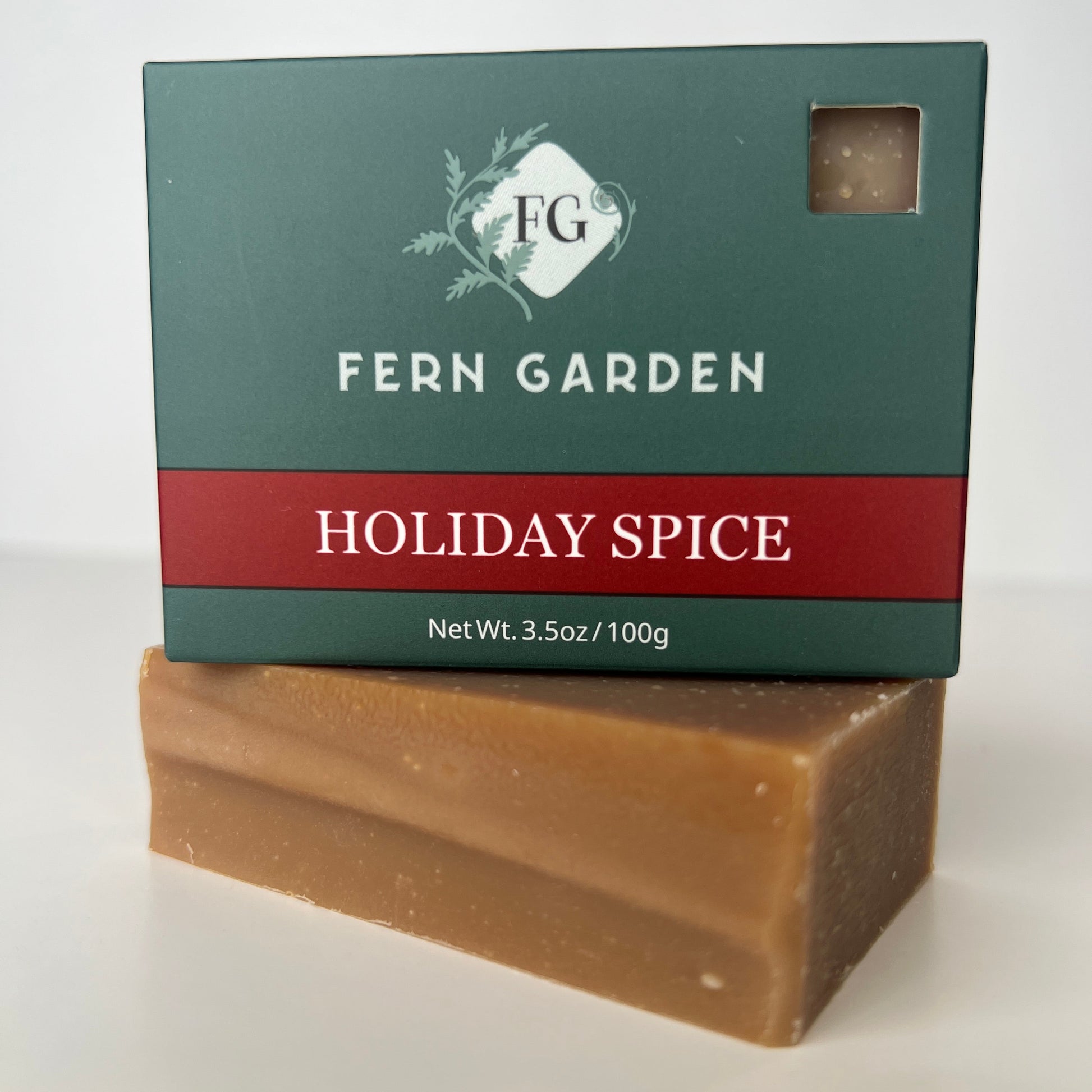 Holiday Spice natural handmade bar soap with eucalyptus pine cinnamon and clove scent