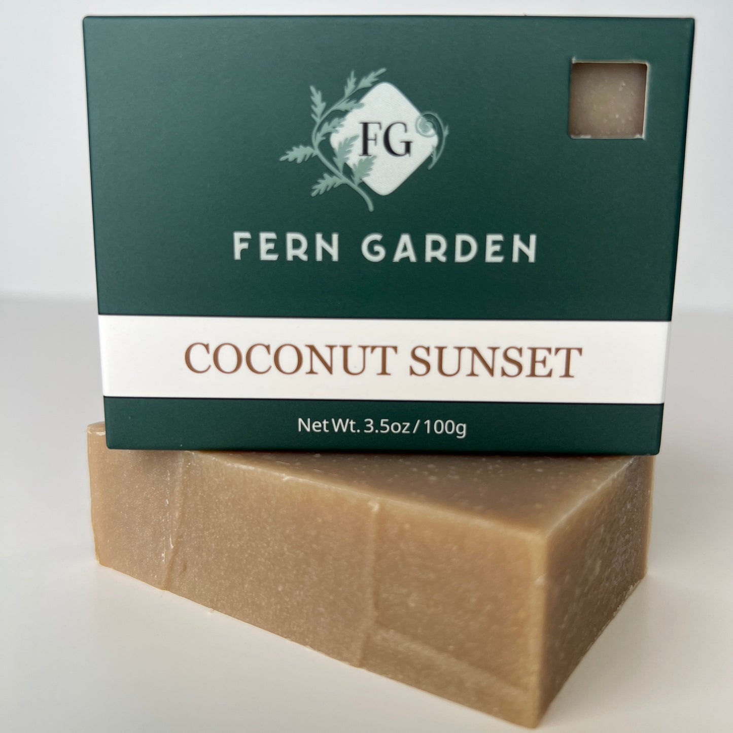 Coconut Sunset natural handmade bar soap with tropical mandarin and tiare scent