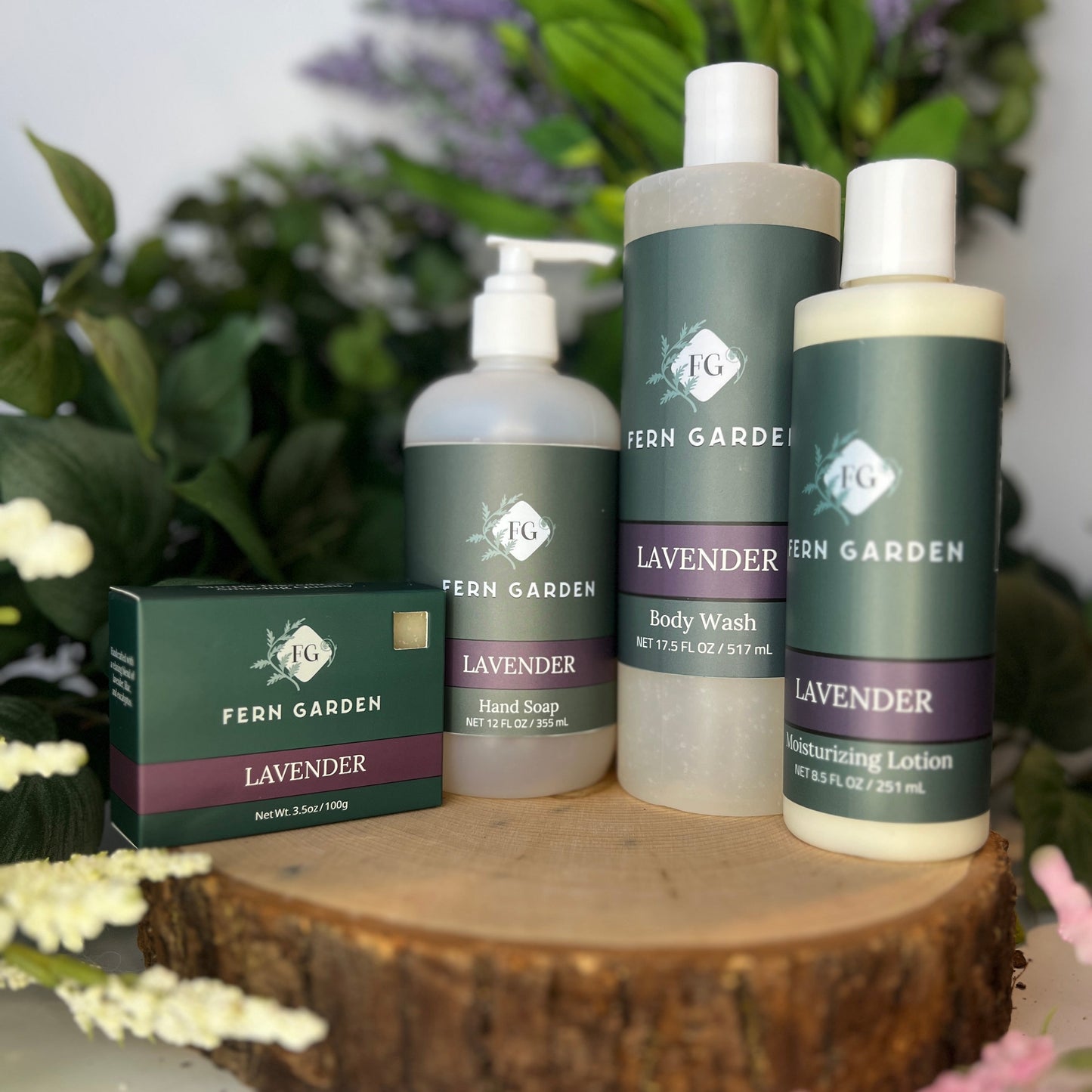 Lavender natural handmade soap gift set with calming aromatherapy products