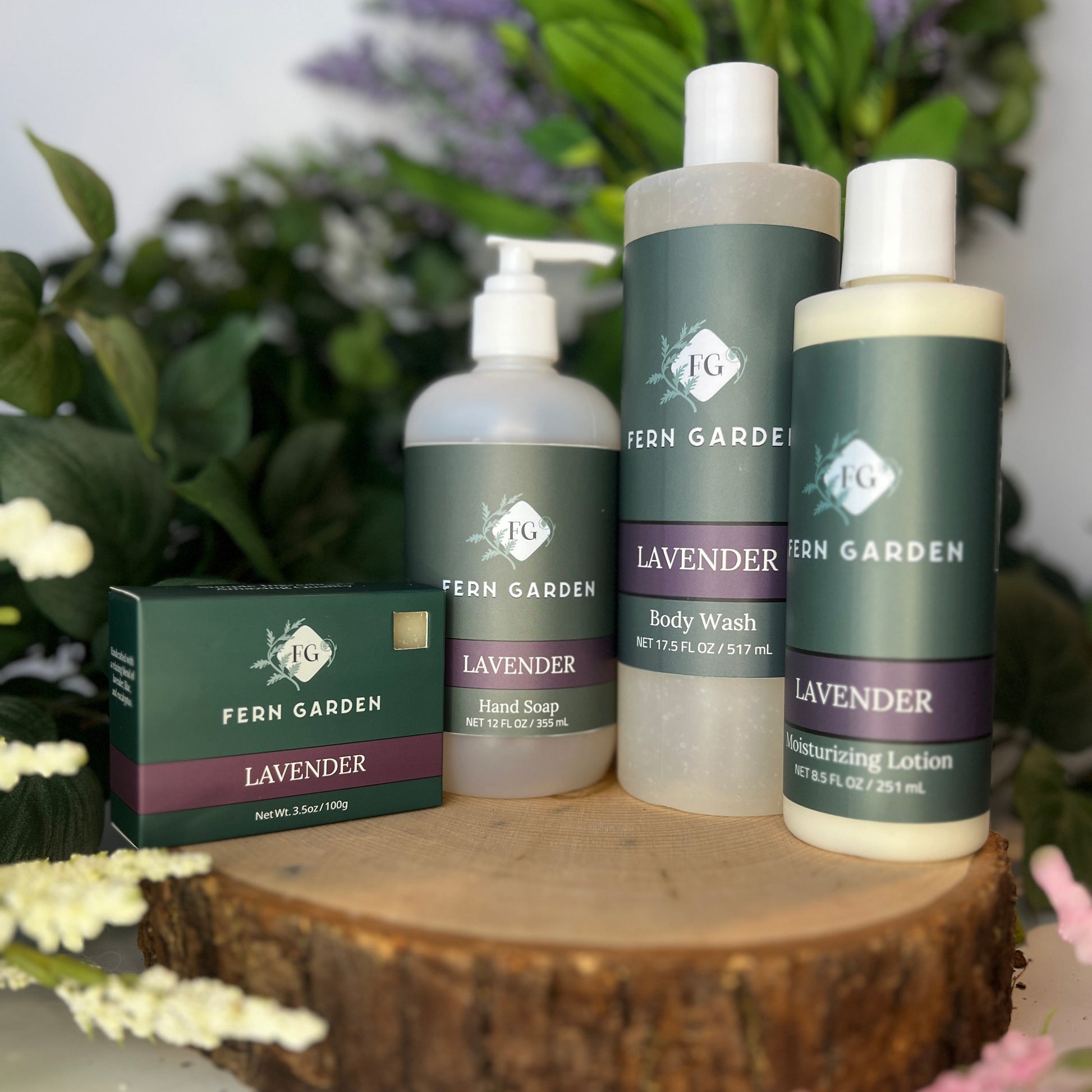 Lavender natural handmade soap gift set with calming aromatherapy products