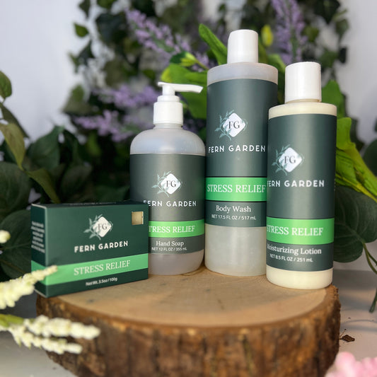 Stress Relief natural handmade soap gift set with calming aromatherapy products